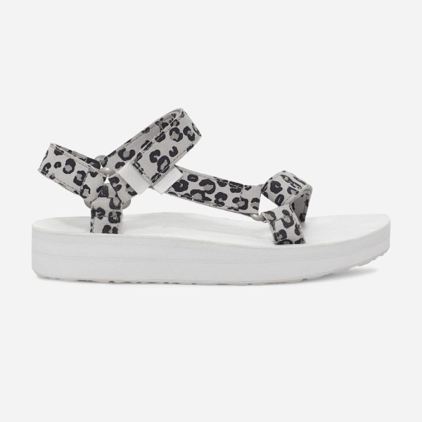 Hungary Teva Midform Universal Leopard - Női Platform Szandál Fehér / Szürke / Fekete - 298-HXDGM
